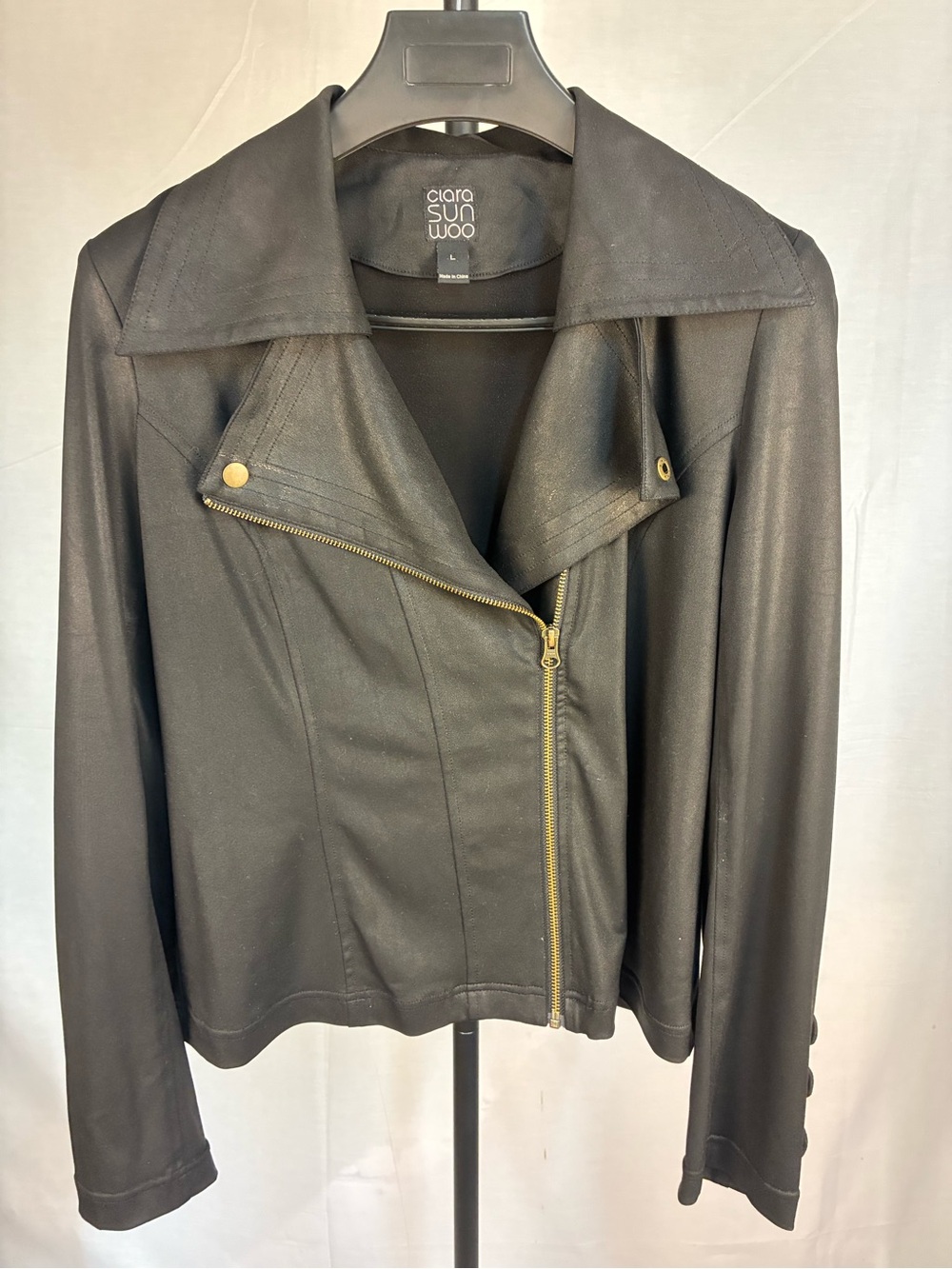 Clara Sun Woo Liquid Leather Moto Jacket L
